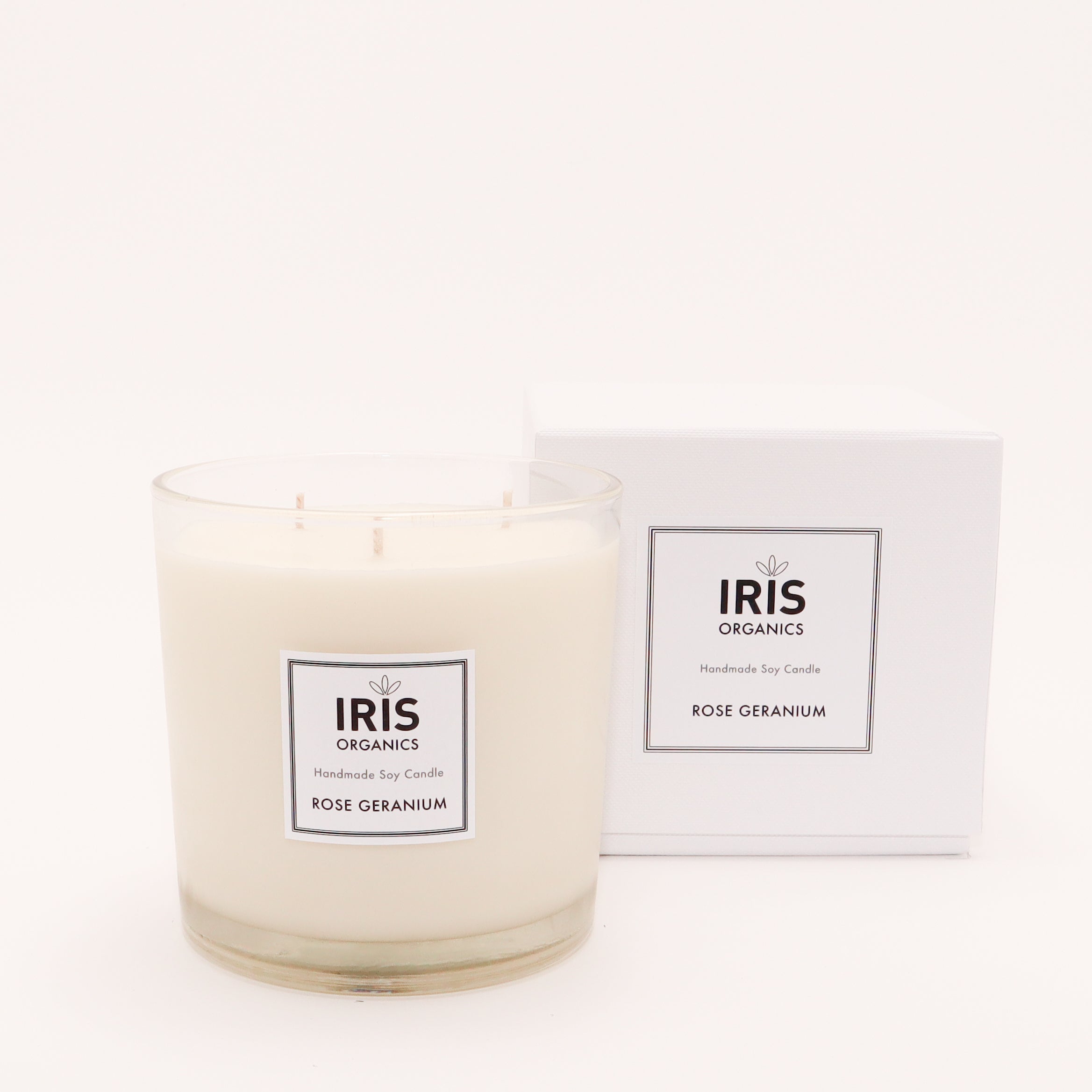 Rose Geranium Three Wick Candle