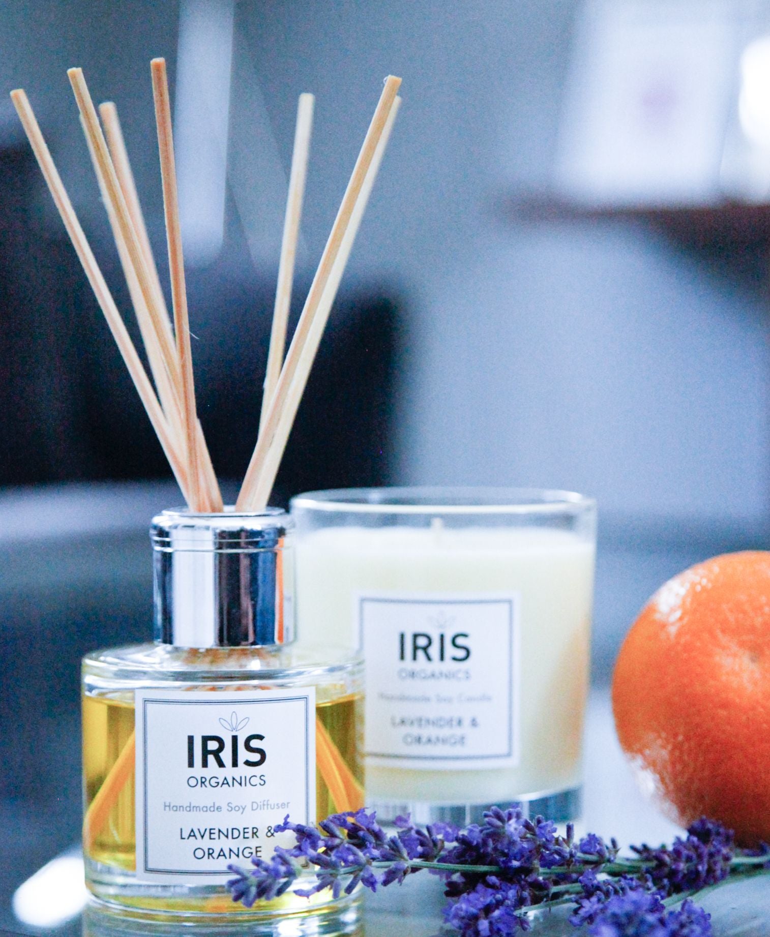 Lavender and Orange Candle