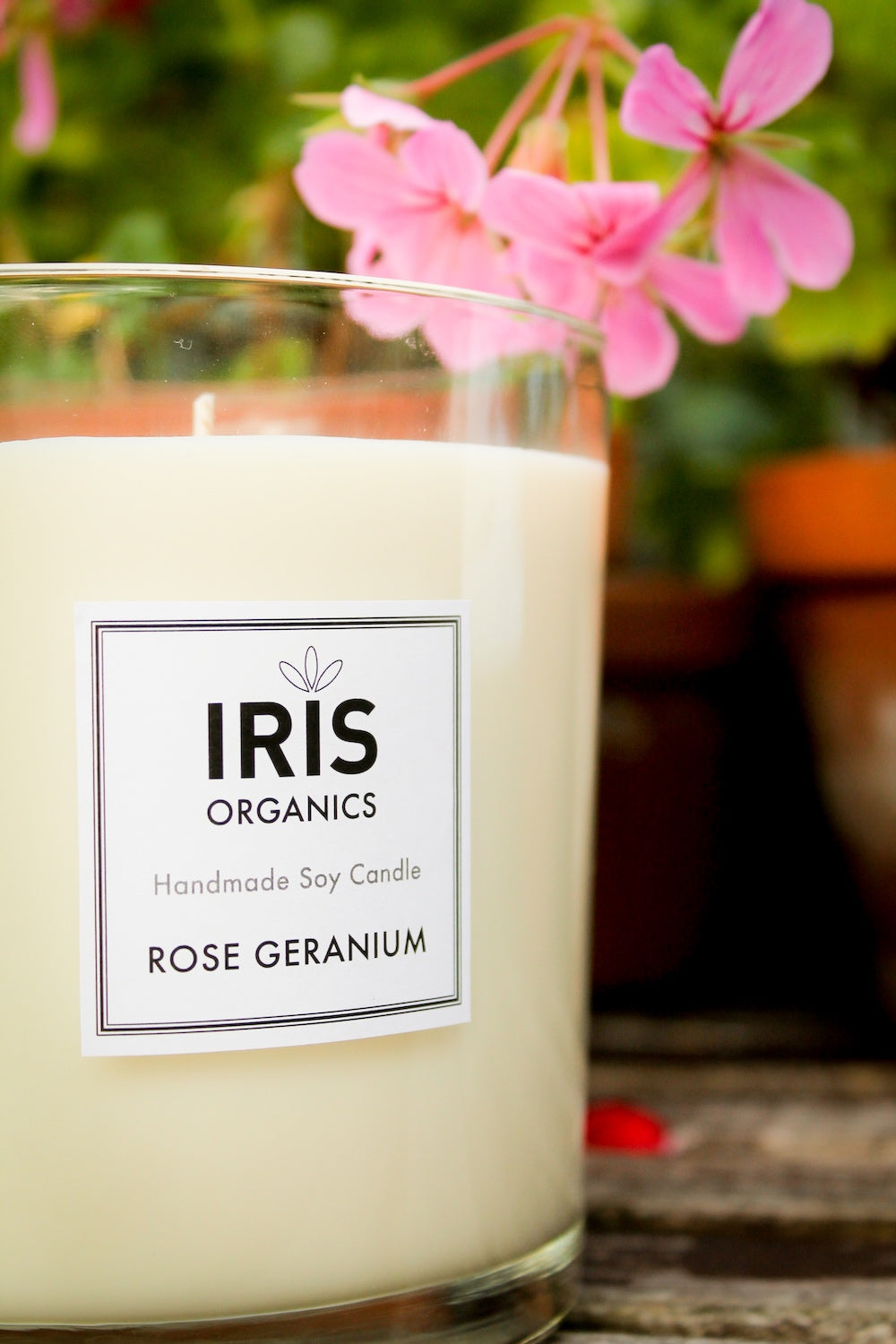 Rose Geranium Three Wick Candle